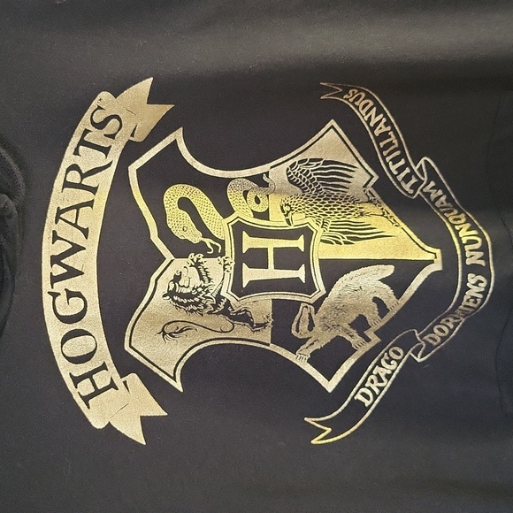 Super cool Hogwarts hoodie Black with gold designs Size 3X - Picture 2 of 5